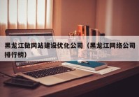 黑龙江做网站建设优化公司（黑龙江网络公司排行榜）