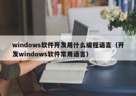 windows软件开发用什么编程语言（开发windows软件常用语言）