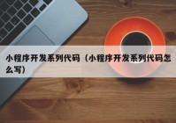 小程序开发系列代码（小程序开发系列代码怎么写）