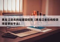 黑龙江资讯网站建设优势（黑龙江省在线投资项目审批平台）